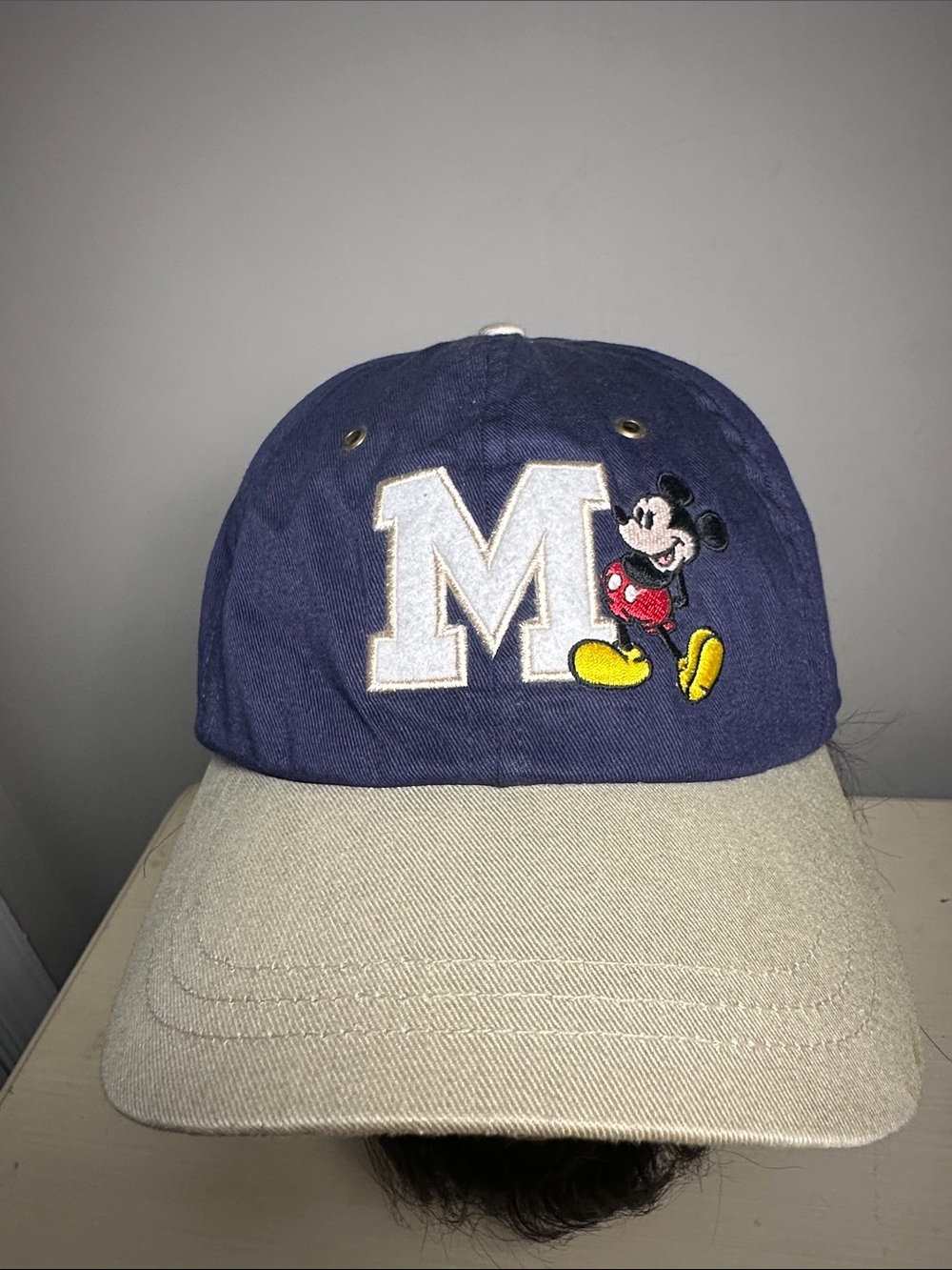 Walt Disney World new Navy and cream Khaki with Mickey Mouse Embroidery hat